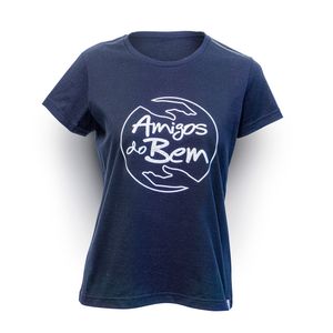 Camiseta Preta Feminina Logo Amigos do Bem