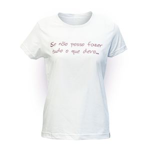 Camiseta Branca Feminina Lema Amigos do Bem